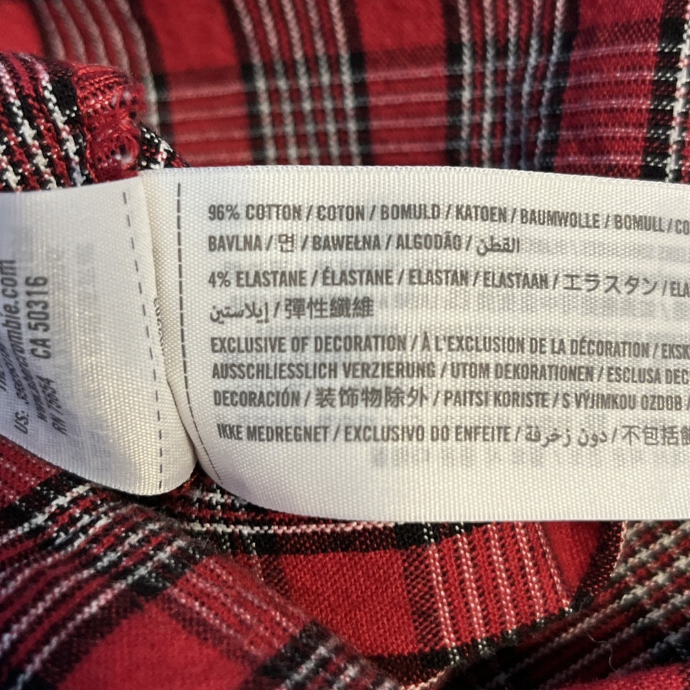 Hollister Red Overall Dress Plaid Jumper Sleeveless Women's Small Grunge Skater - Picture 12 of 12